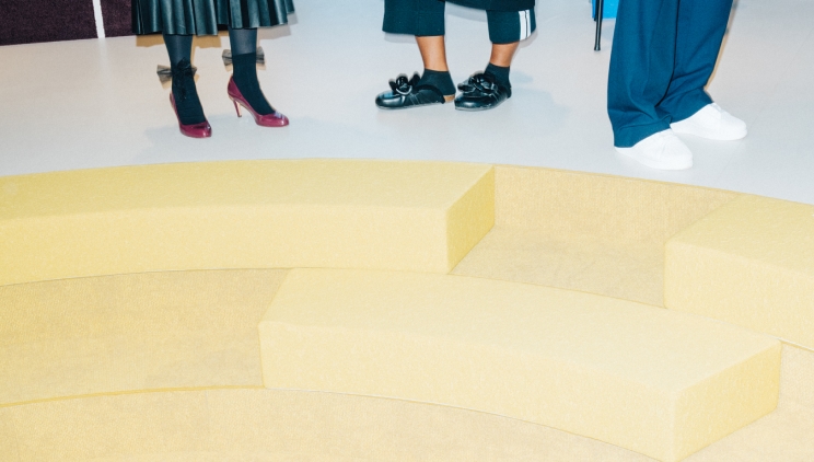 Image from Tarkett's showroom, takes you to Hypebeast's article.